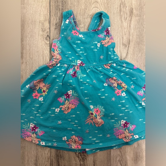 Jumping Beans Teal Little Mermaid Dress with Floral Print - Picture 3 of 5